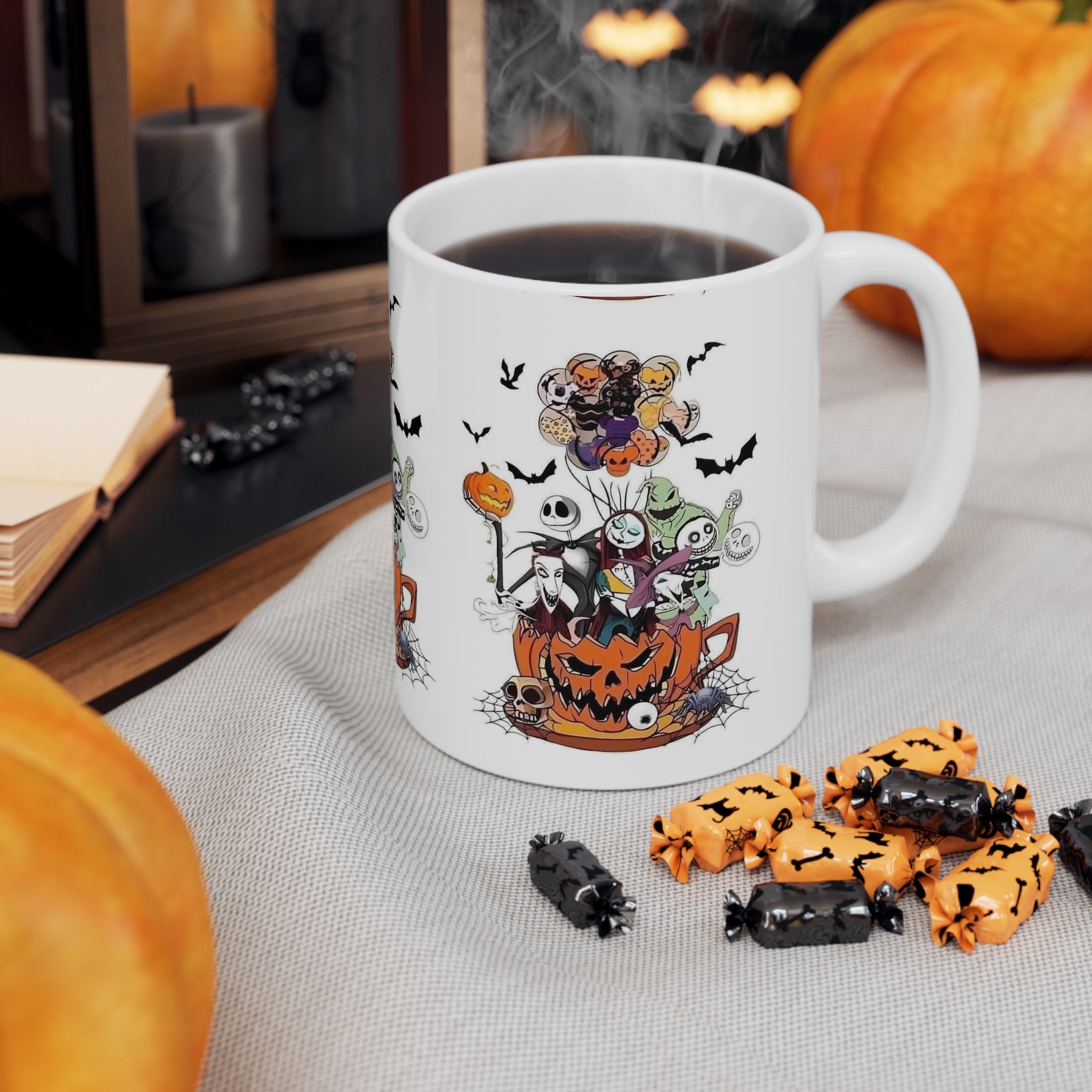 Nightmare Before Christmas- ๐ White Ceramic Mug - Creations by Chris and Carlos